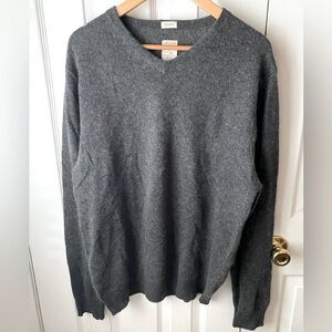 ARTICLE‎ 365 Gray Heather 100% Cashmere V-Neck Sweater SZ L